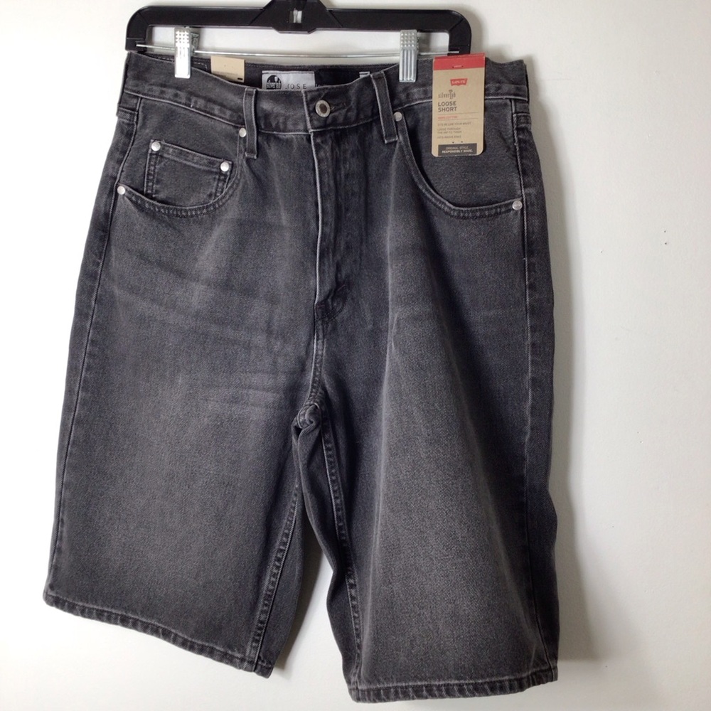 Levi's Men's Washed Charcoal Black Denim Shorts